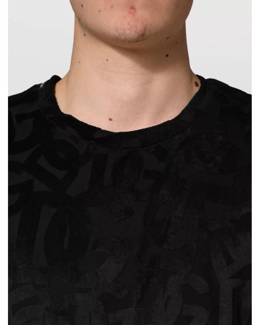 Dolce & Gabbana Black Logo Print T-Shirt for men