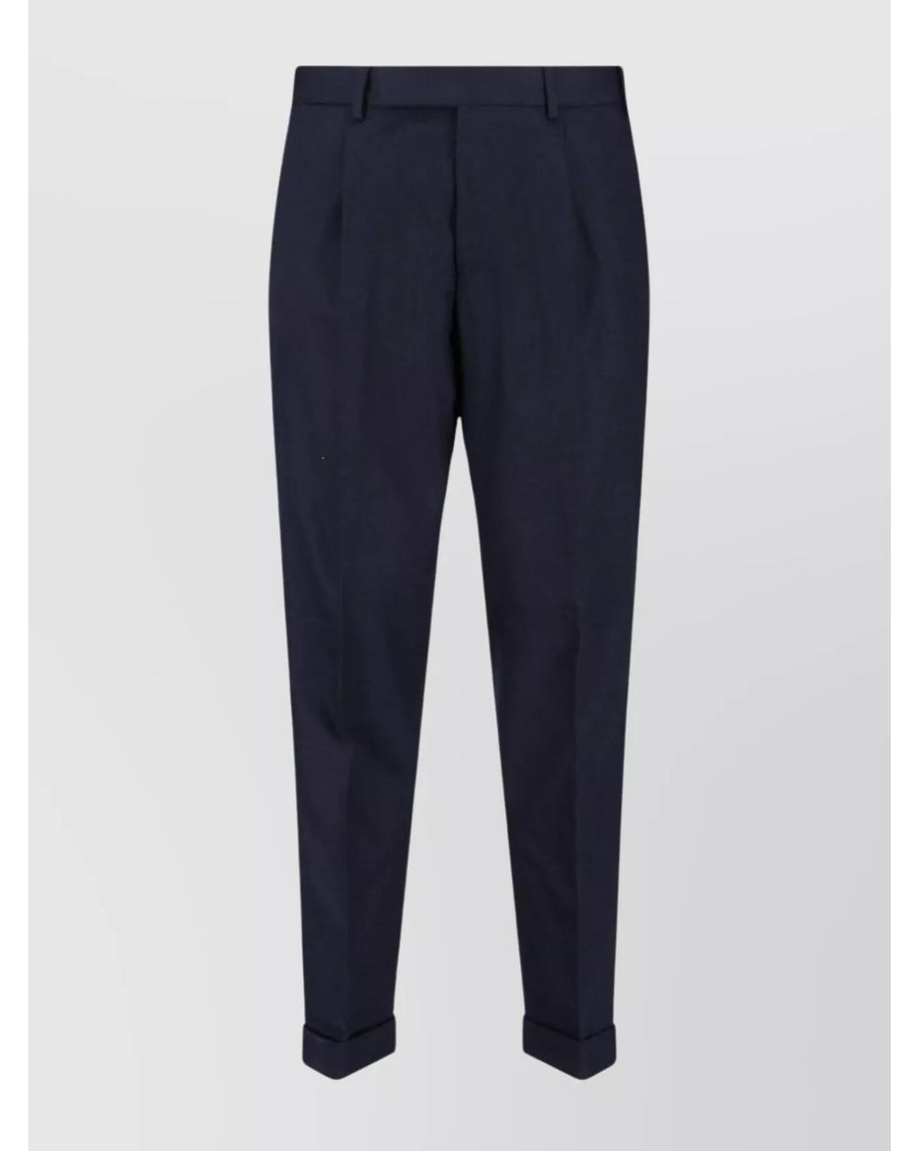 PT Torino Blue Cashmere Straight-Leg Tailored Trousers for men
