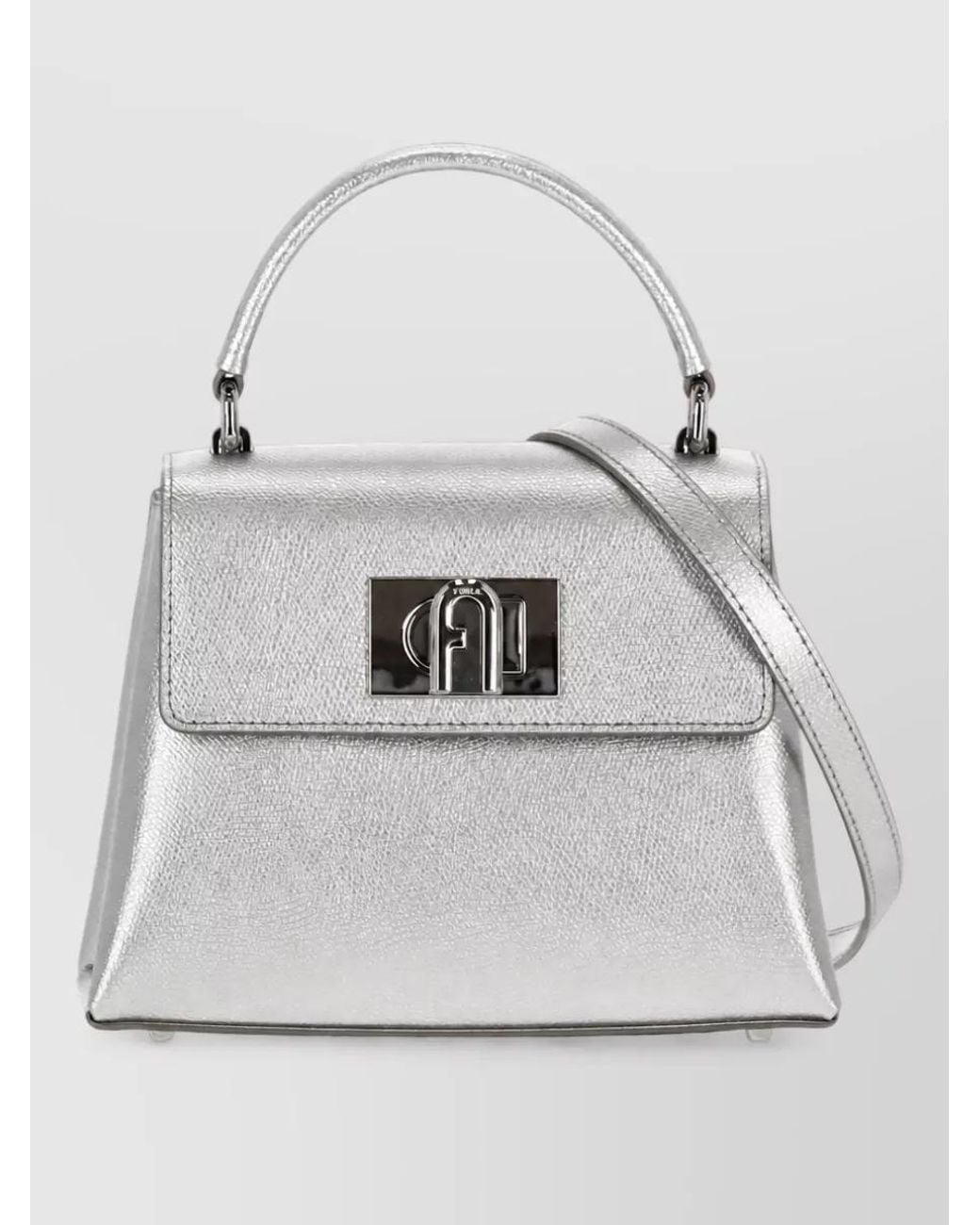 Furla Gray Leather Shoulder Bag