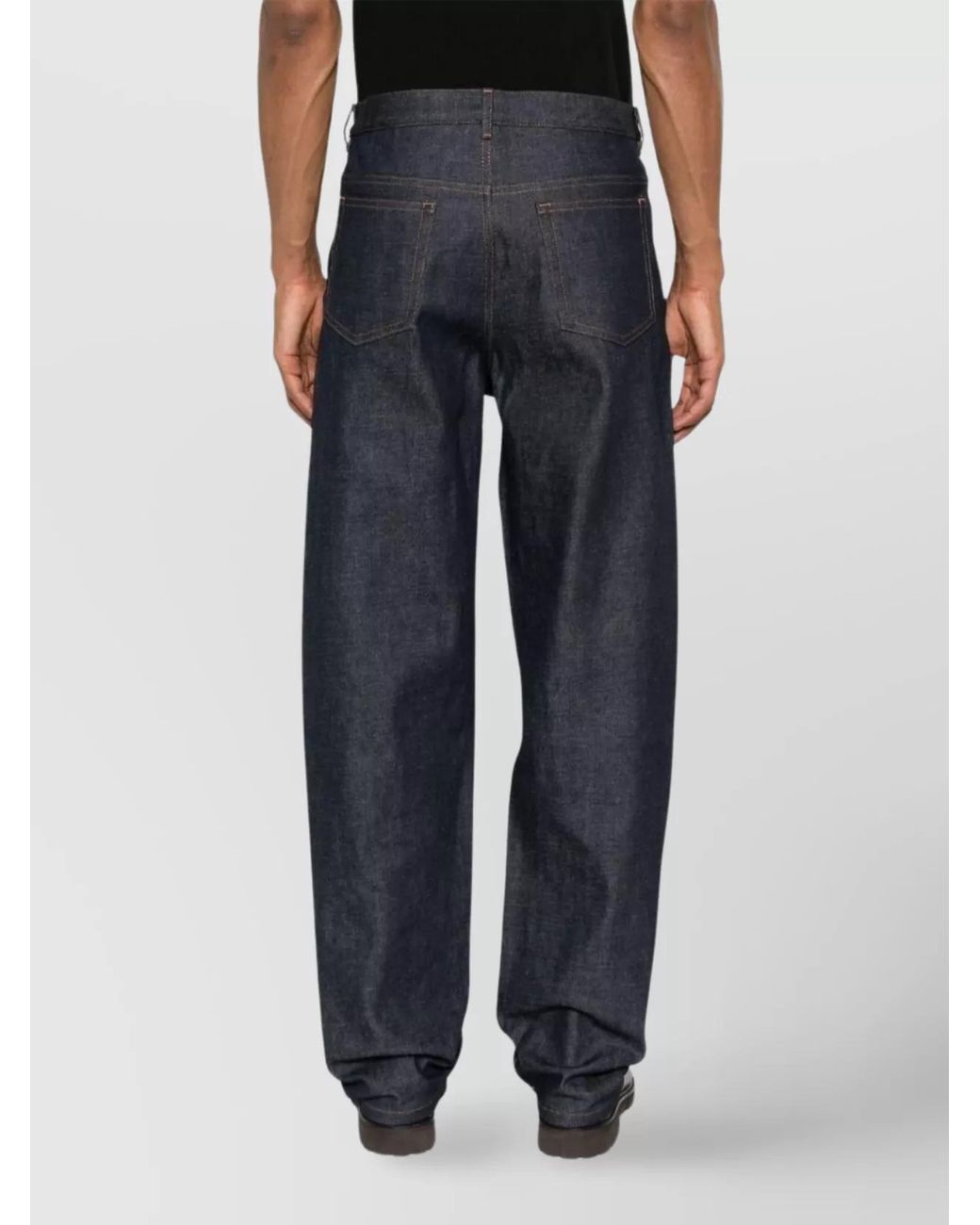 A.P.C. Blue Denim Low-Rise Wide-Leg Jeans for men