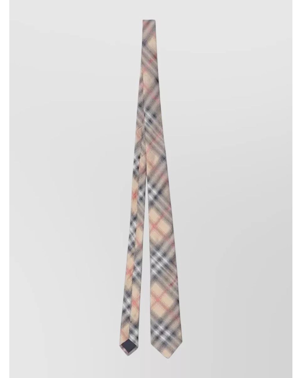 Burberry White Check Silk Tie for men
