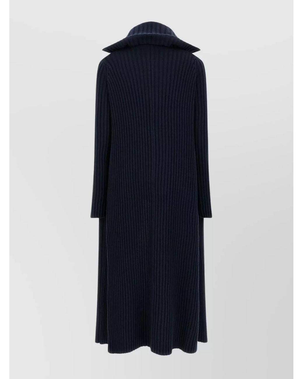 Balenciaga Blue Ribbed Maxi Shawl-Collar Cardigan