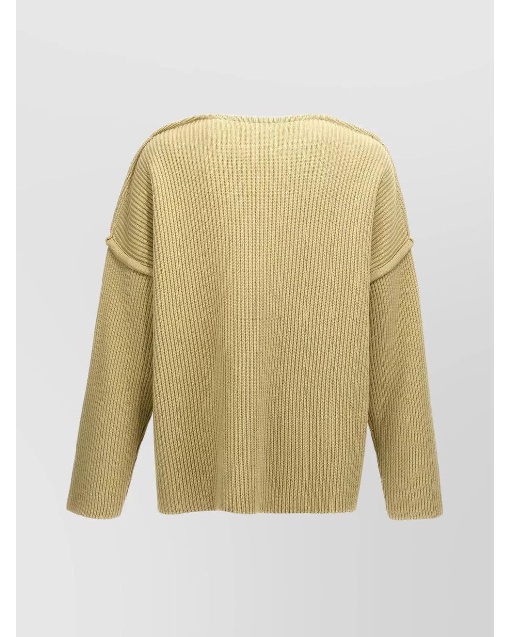 Jil Sander Natural Geometric Neckline Wool Jumper for men