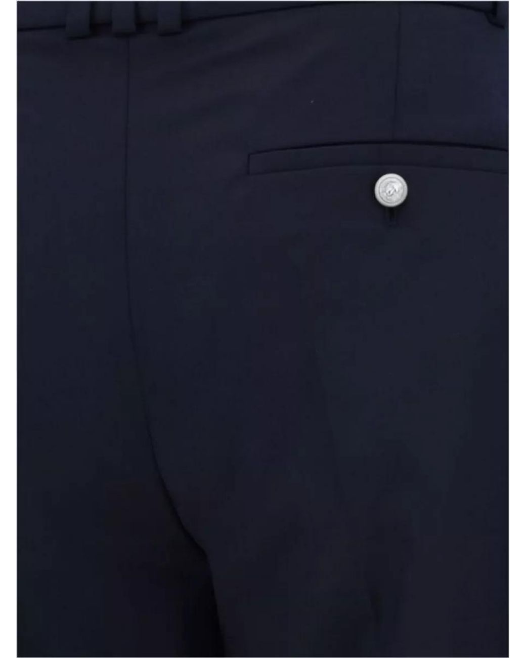 Balmain Blue Wool Straight-Leg Trousers for men