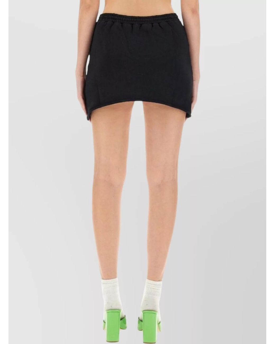 Barrow Blue Cotton Slim-Fit Mini Skirt