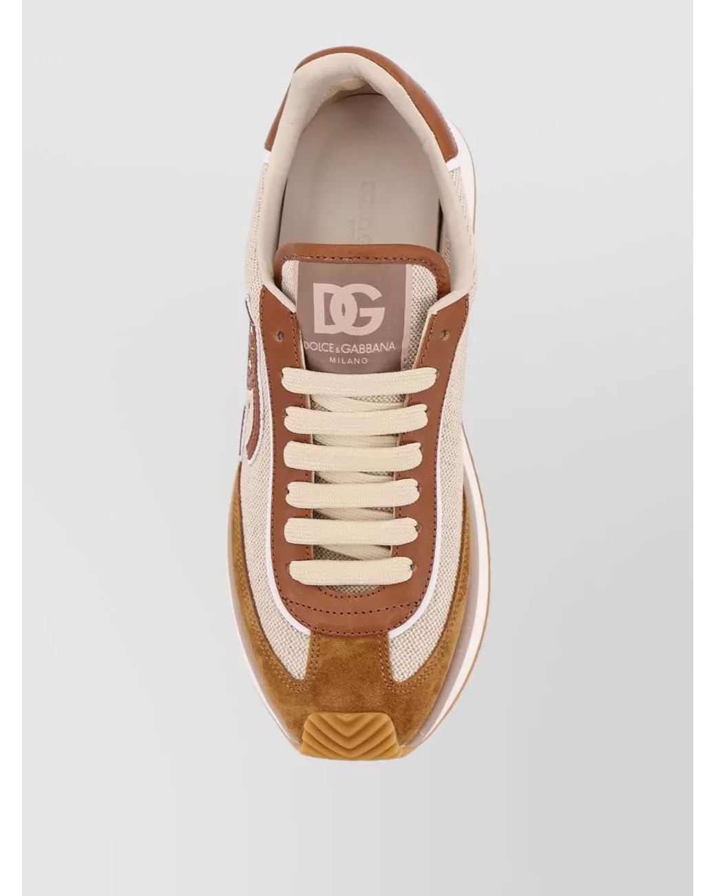 Dolce & Gabbana Pink Leather Low-Top Sneakers for men