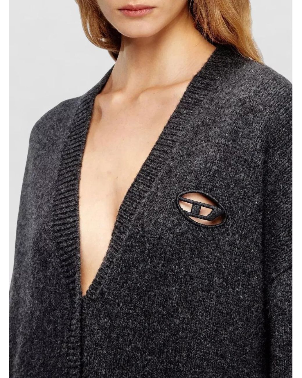 DIESEL Blue Wool-Blend Button-Up Cardigan