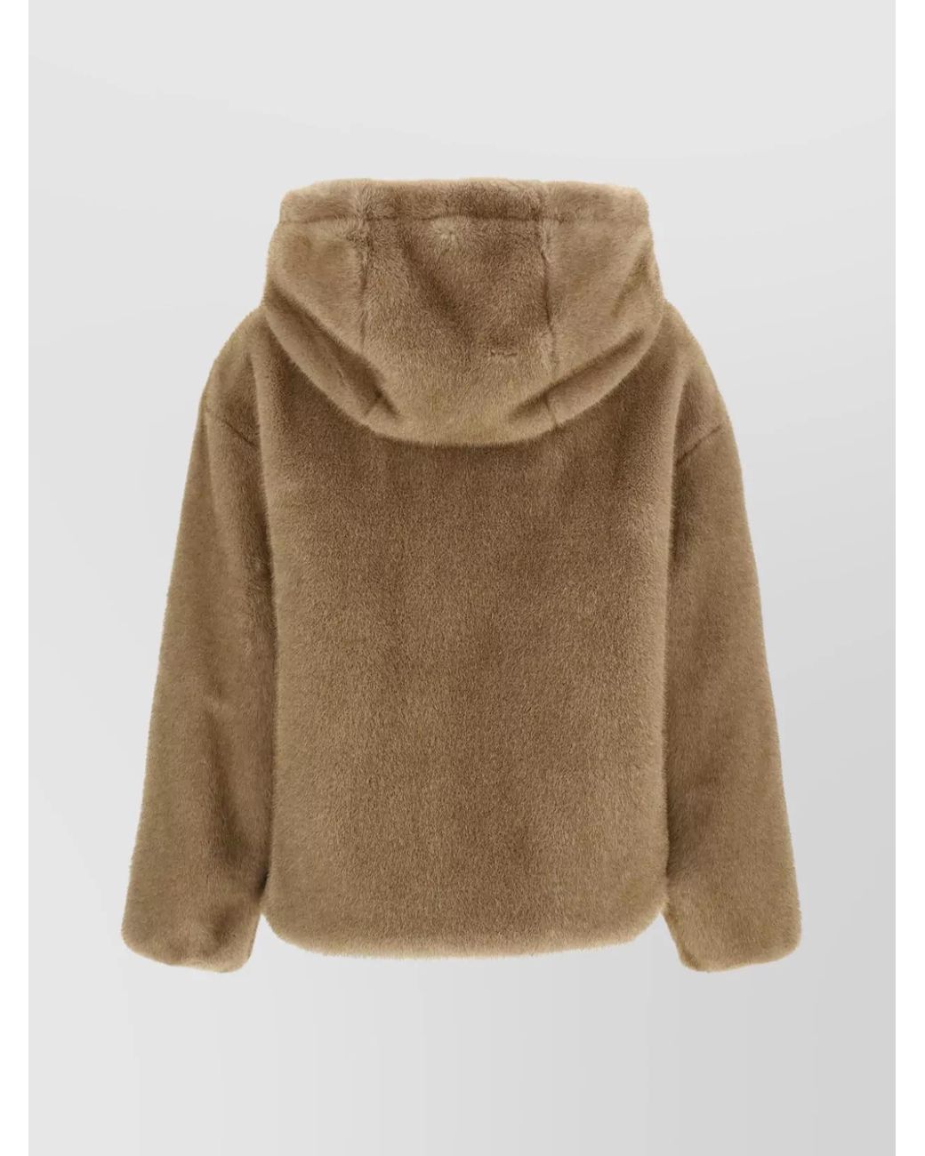 Herno Natural Faux Fur Hooded Bomber Jacket