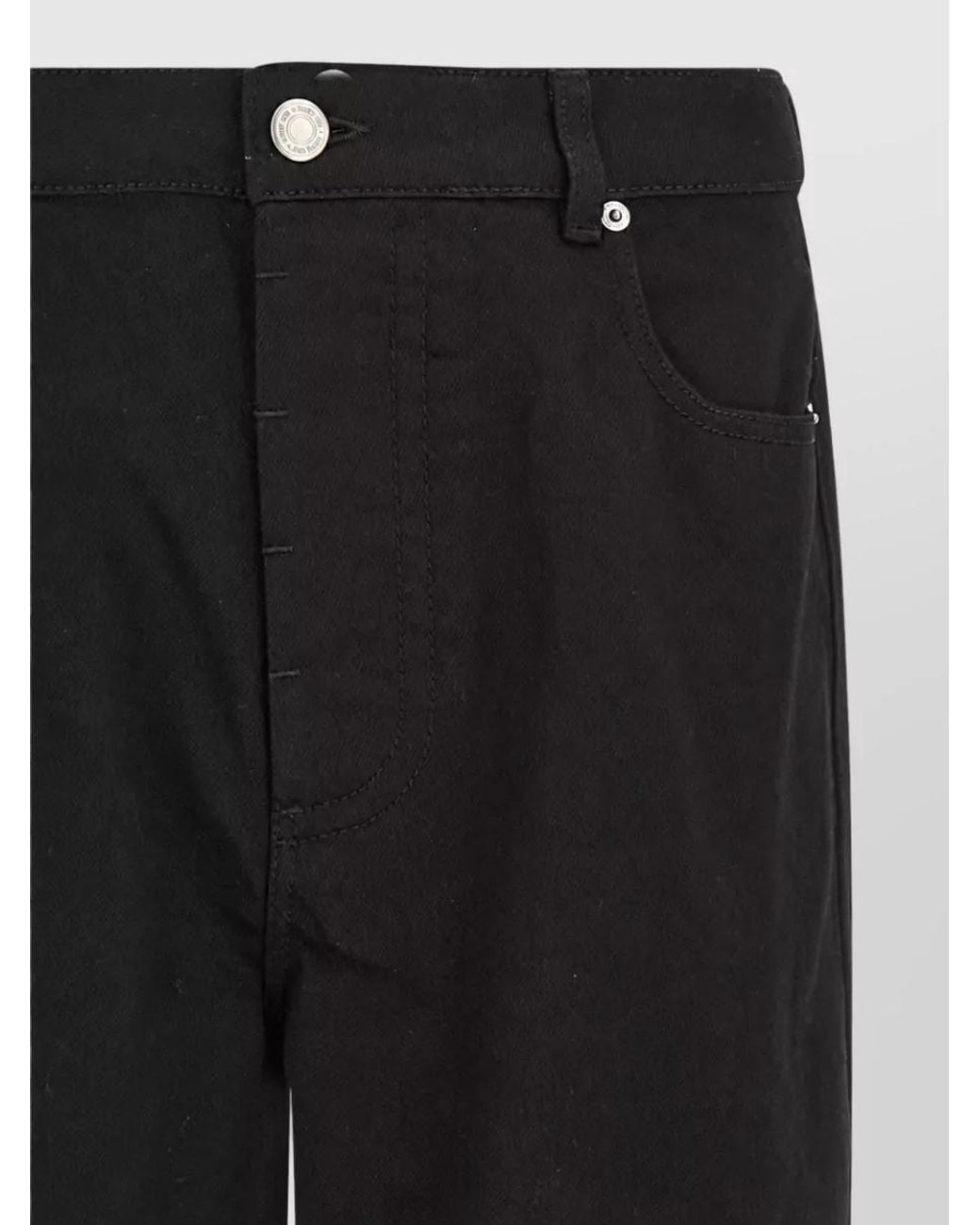 AMI Black Denim Wide-Leg Straight-Leg Jeans for men