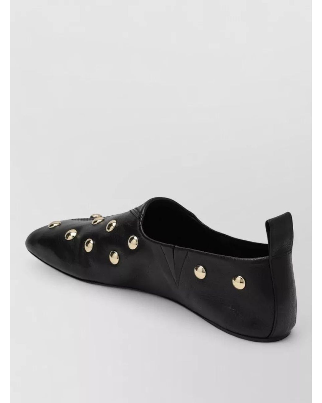 Chloé Black Studded Leather Loafers