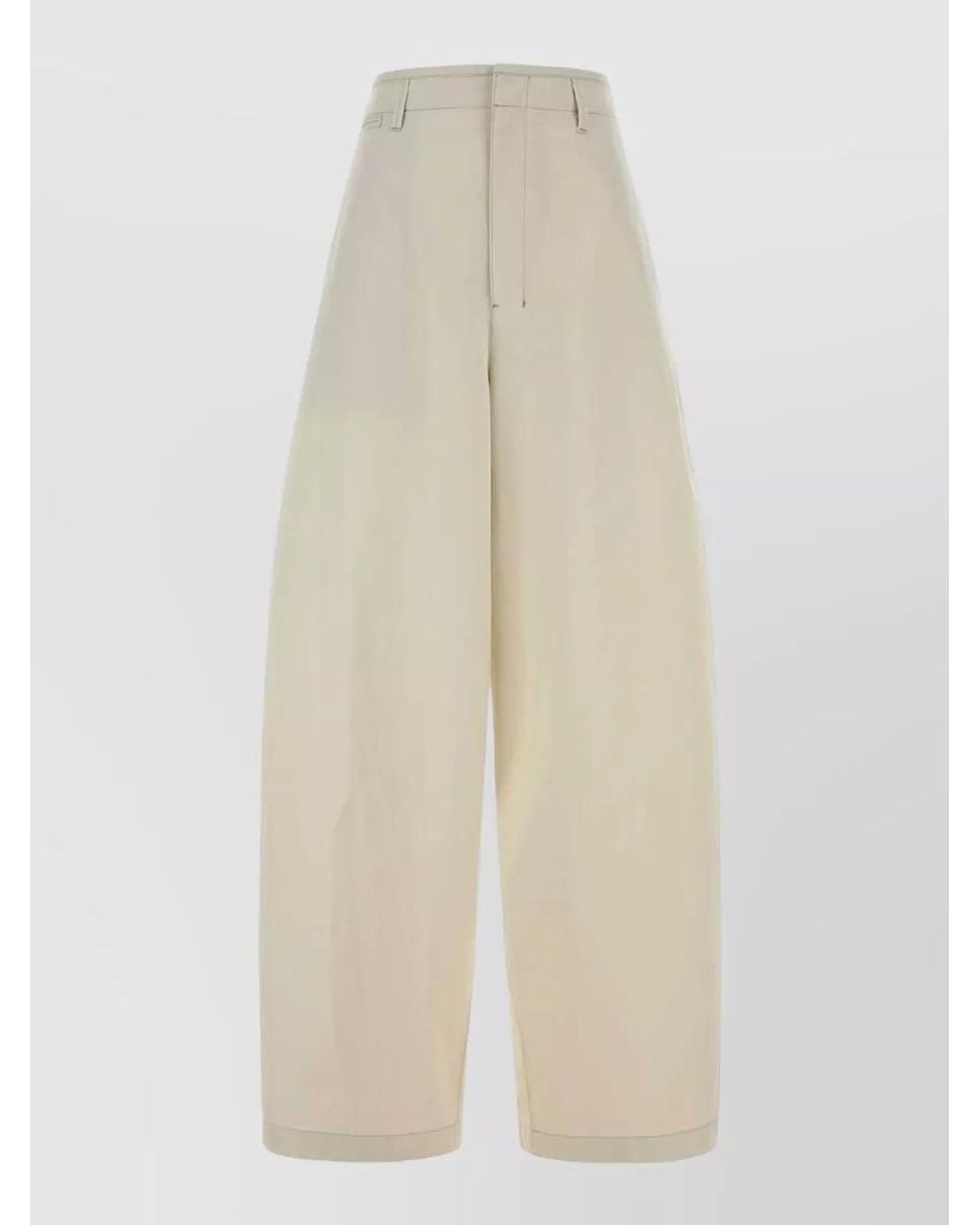 Lemaire White Cotton Wide-Leg Trousers