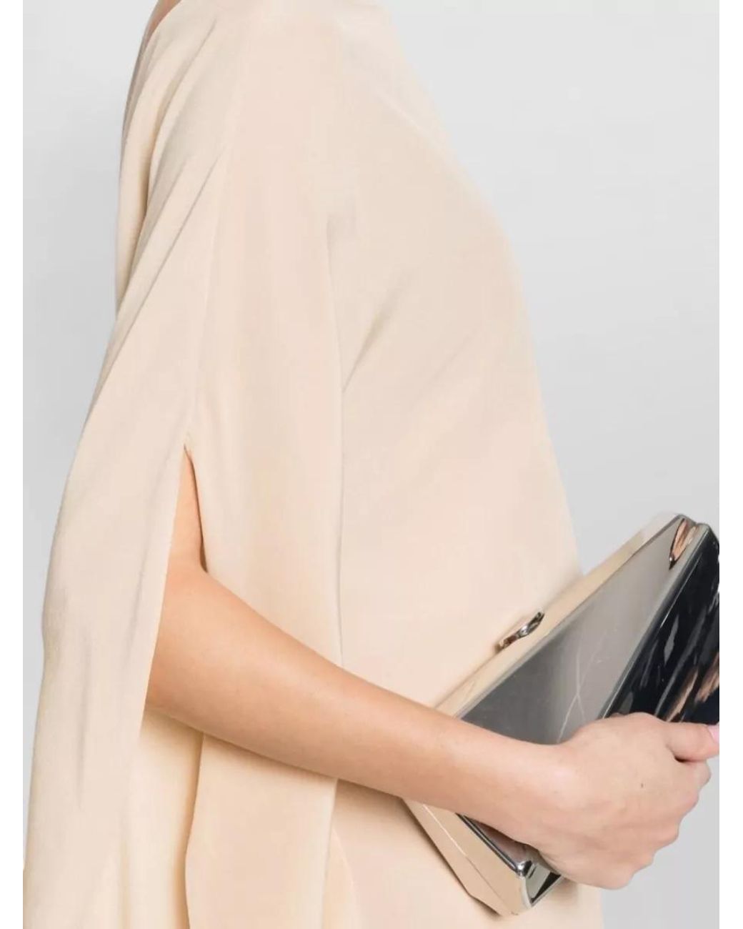 Gianluca Capannolo Natural Silk Short-Sleeve Shirt Midi Dress