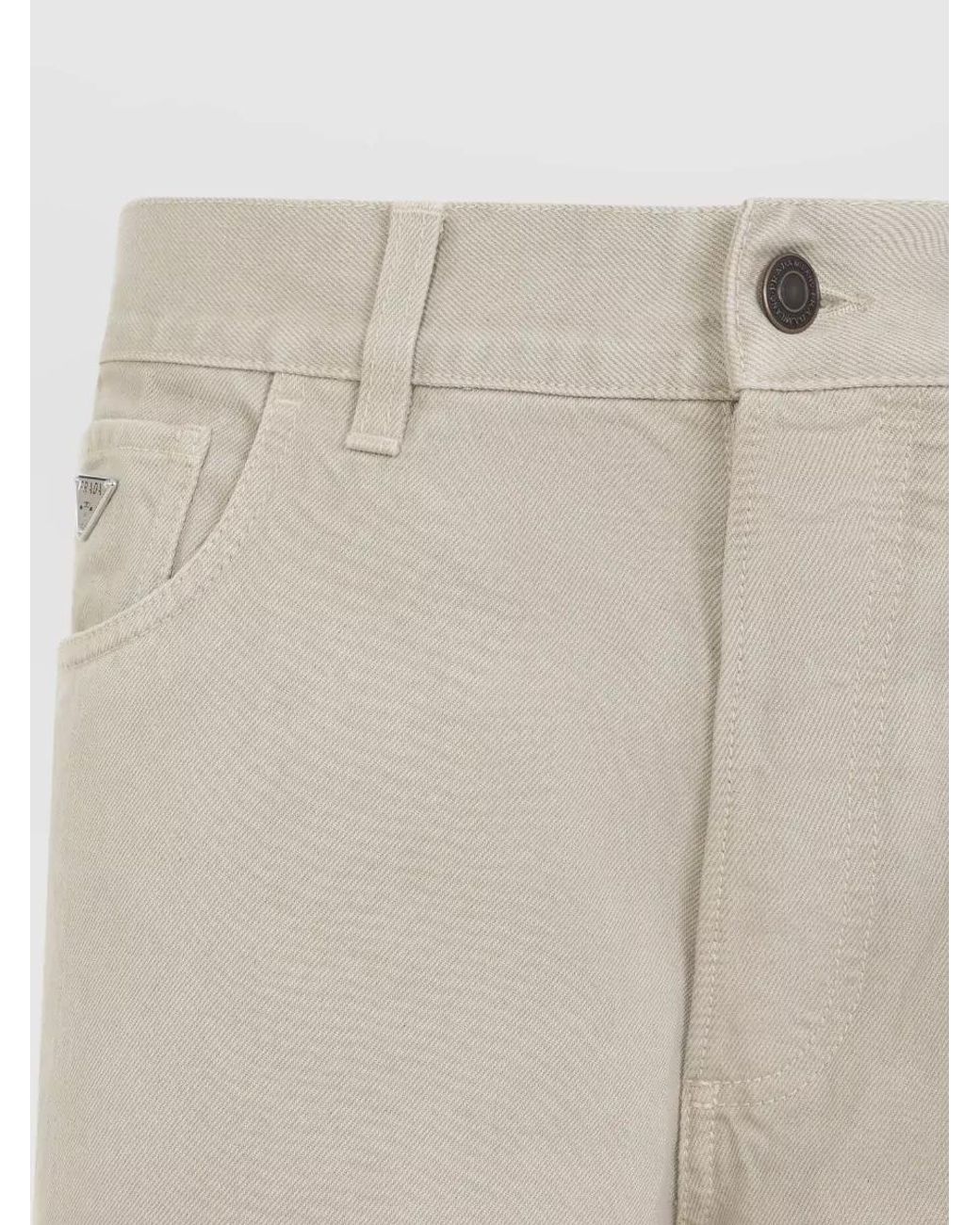 Prada Natural Denim Loose-Fit Straight-Leg Jeans for men