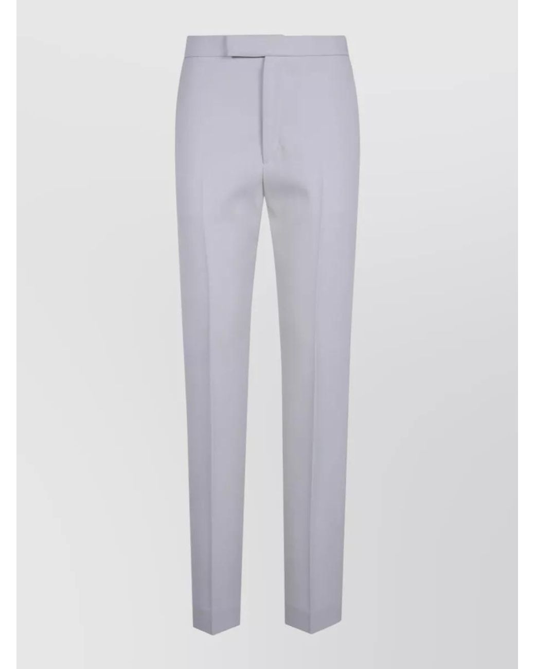 Maison Margiela White Wool Straight Leg Tailored Trousers