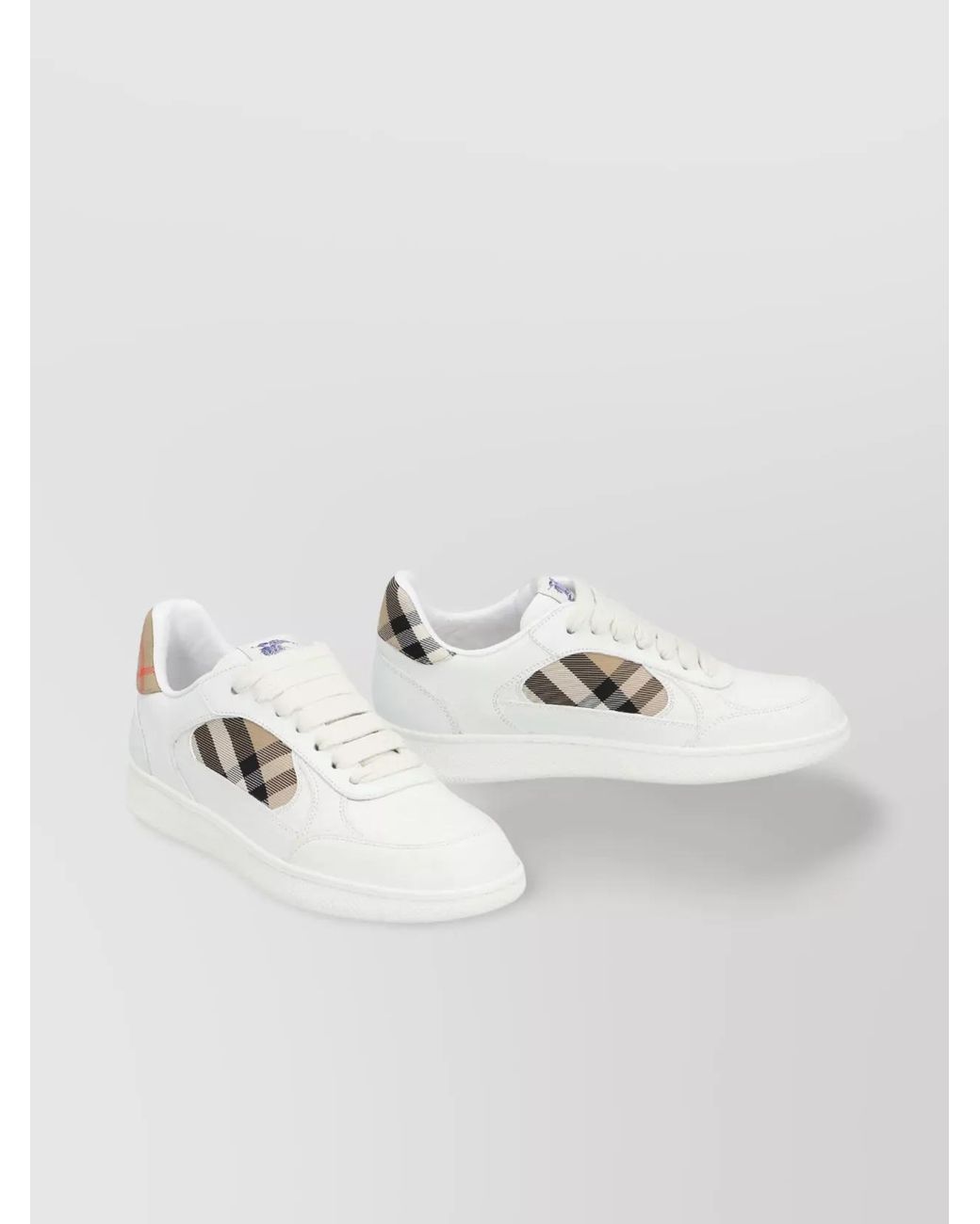 Burberry White Leather Low-Top Sneakers