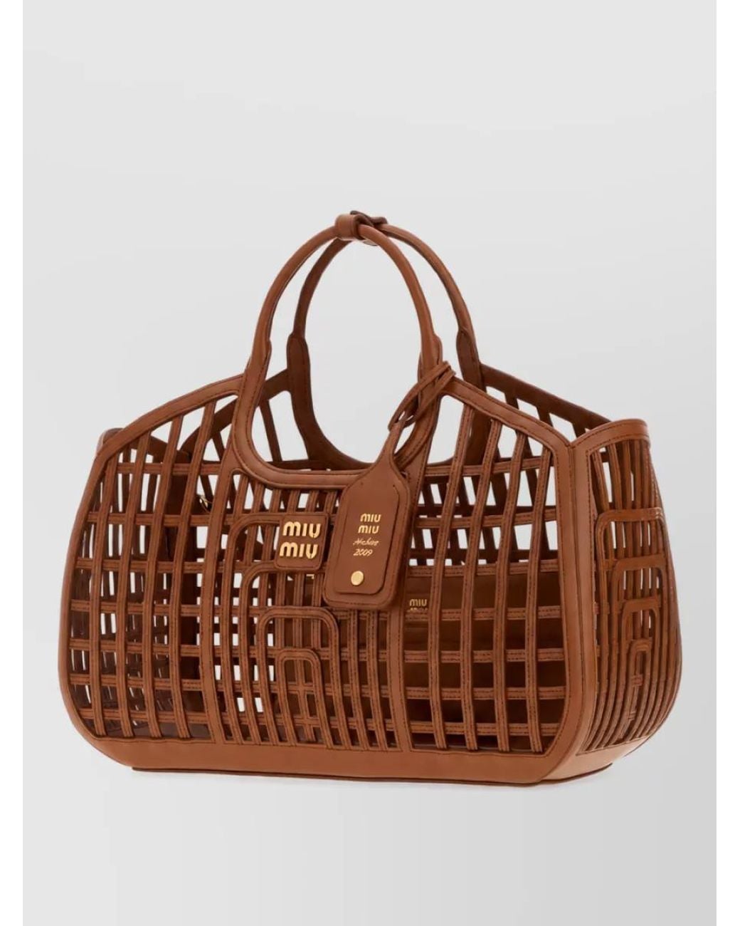 Miu Miu Brown Na Leather Tote Bag
