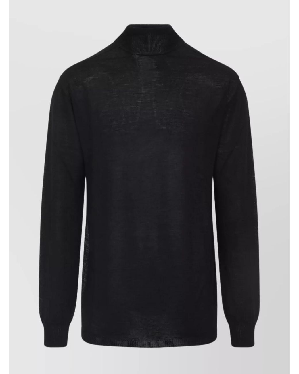 Rick Owens Blue Virgin Wool Oversized Ribbed Turtleneck Sweater for men