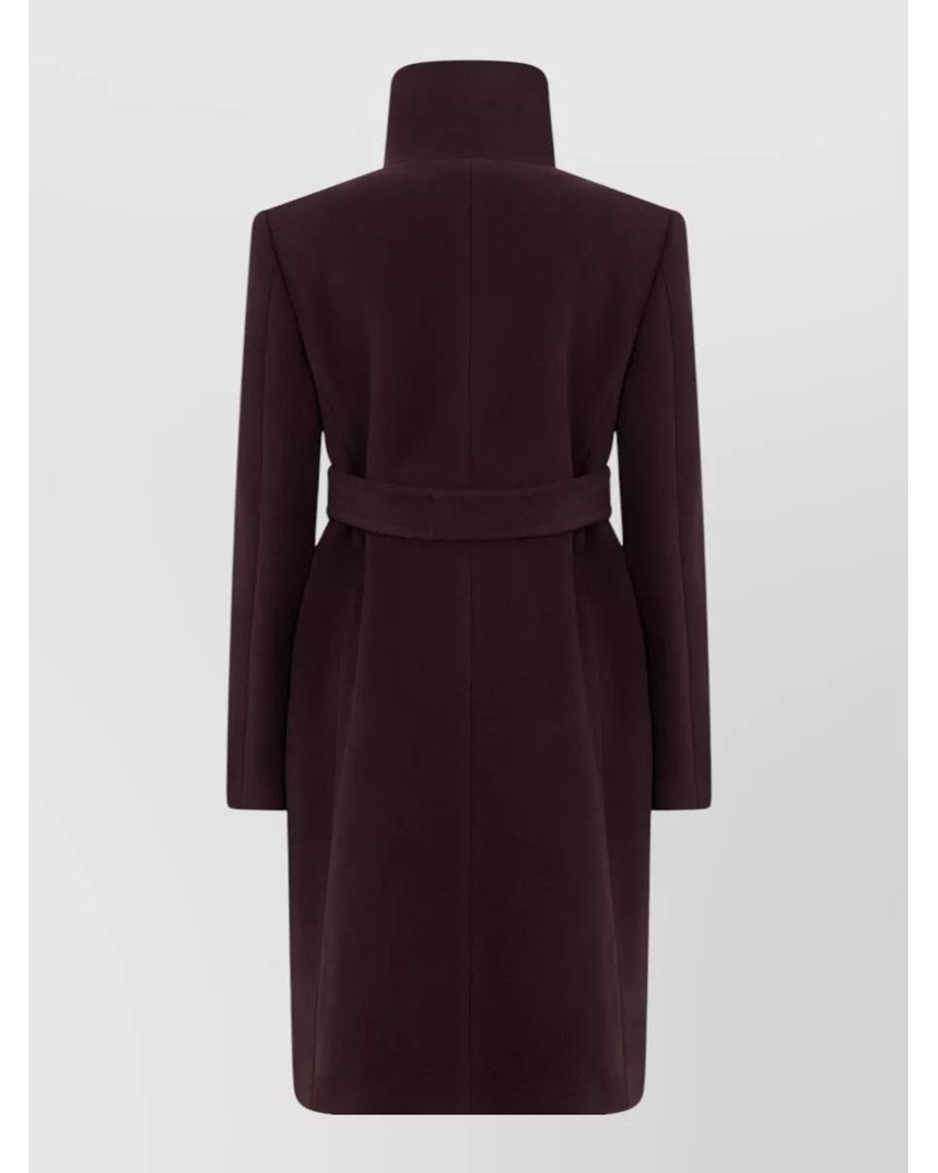 Pinko Purple Wool Belted Coat