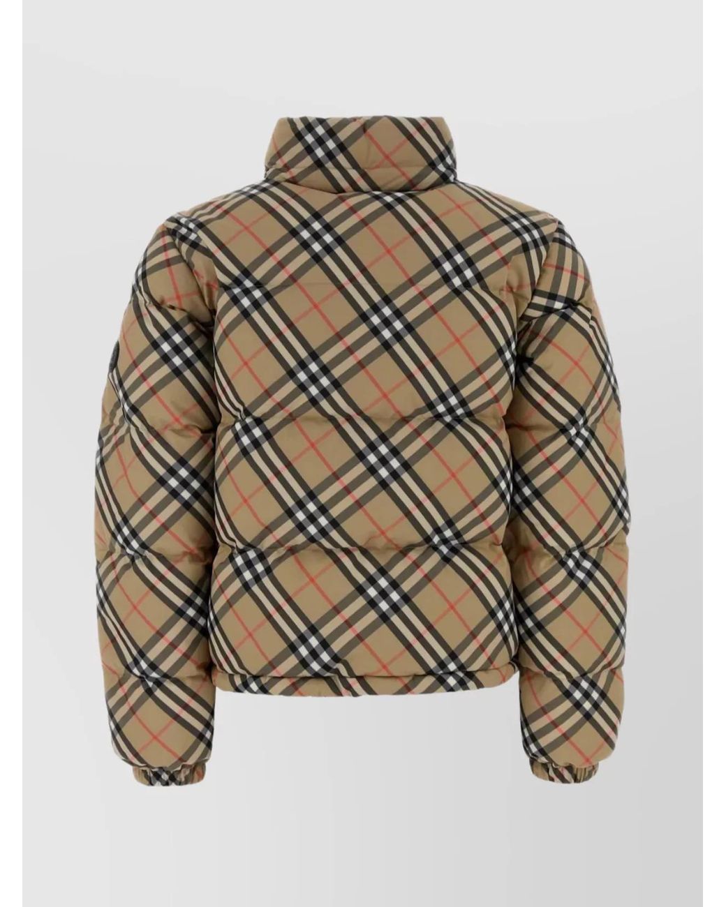 Burberry Metallic Down Check Puffer Jacket