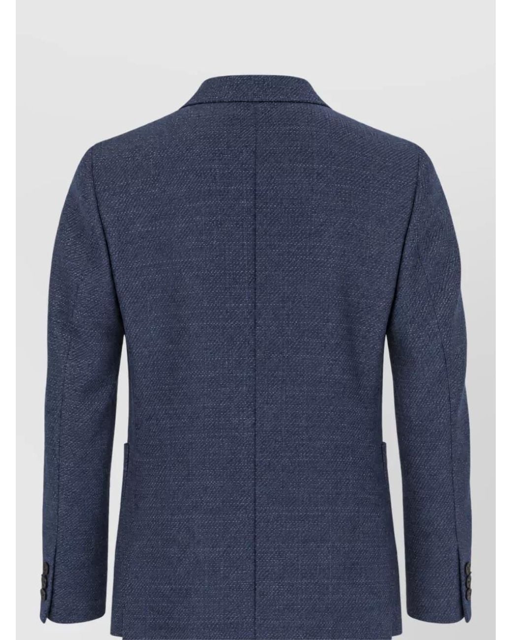 Zegna Blue Wool Single Breasted Suit for men