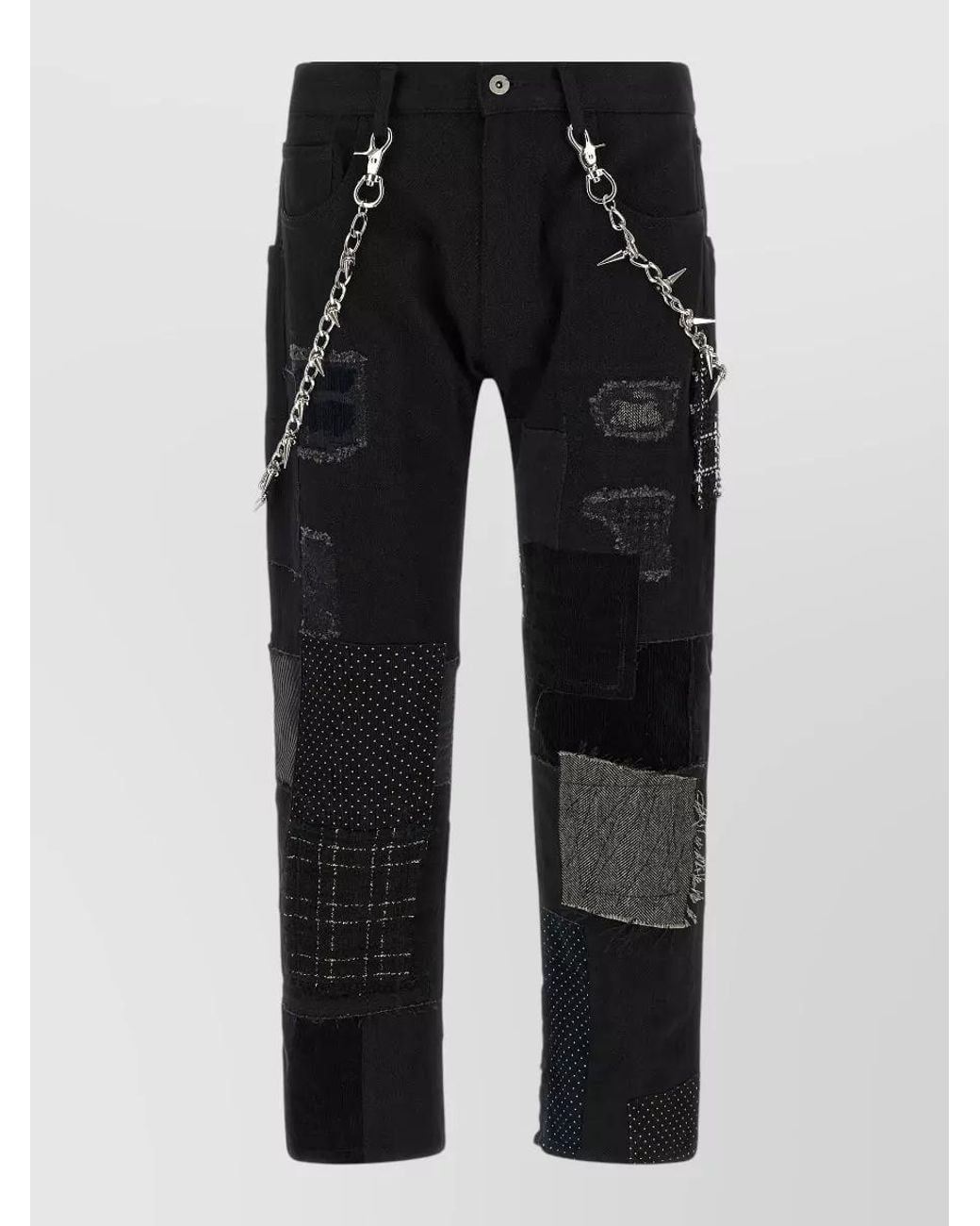 Junya Watanabe Blue Denim Patchwork Straight-Leg Jeans for men