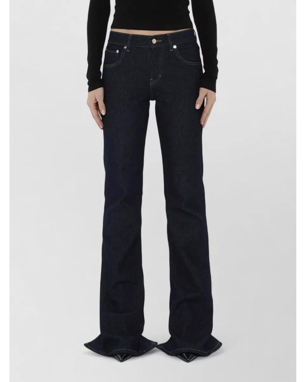 Haikure Black Denim Straight-Leg Jeans