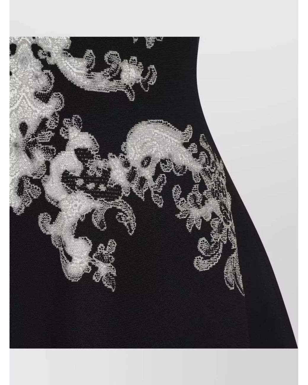 McQueen Black Lace Ribcage Jacquard Mini Dress