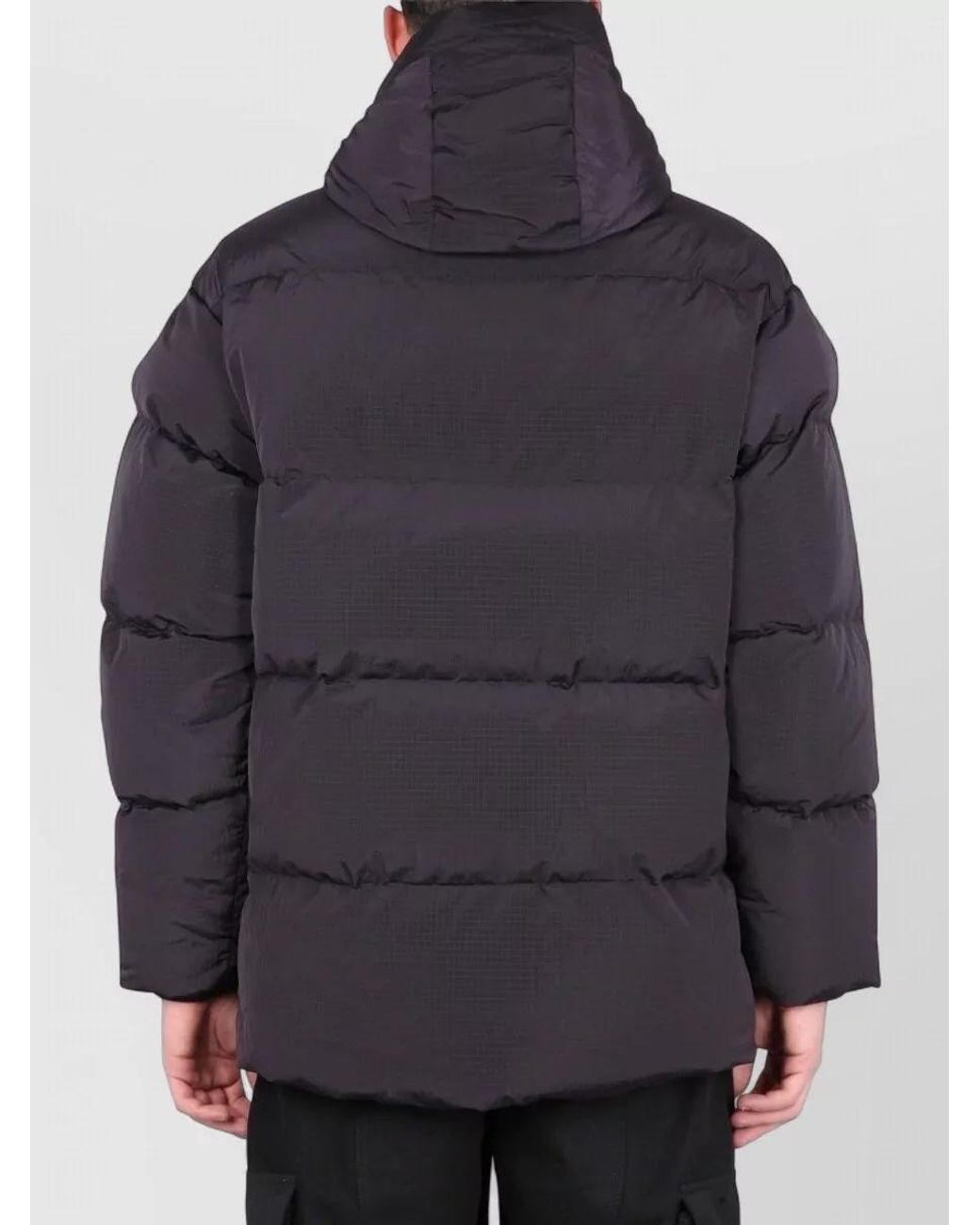 Ienki Ienki Black Down Hooded Puffer Jacket for men