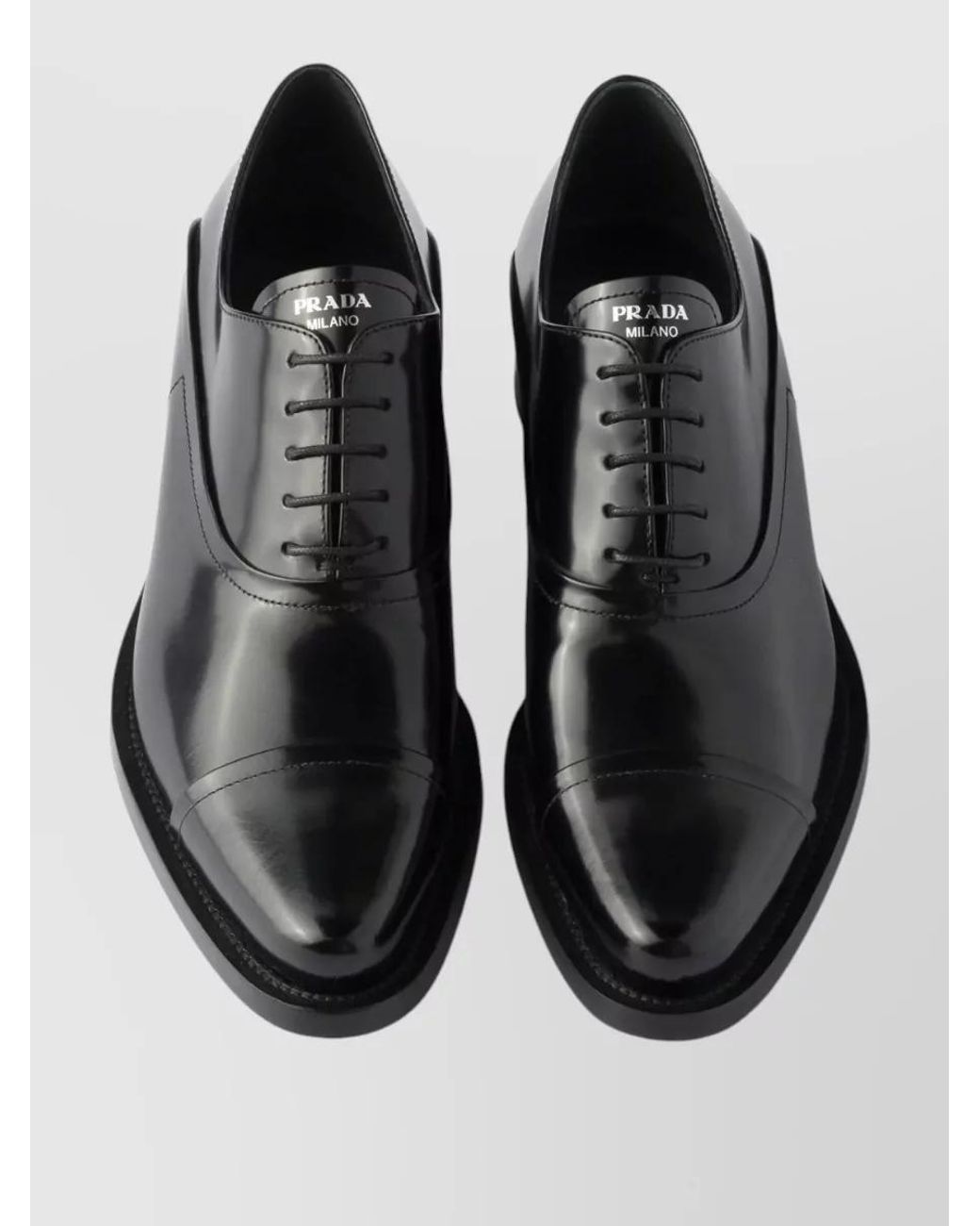 Prada Black Leather Lace-Up Shoes