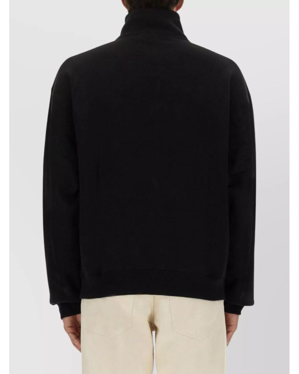 Jacquemus Black Cotton Logo Quarter-Zip Sweater for men