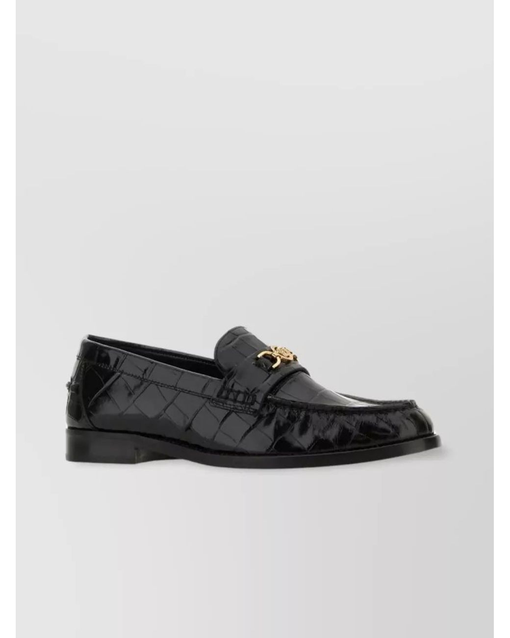 Versace Black Leather Loafers