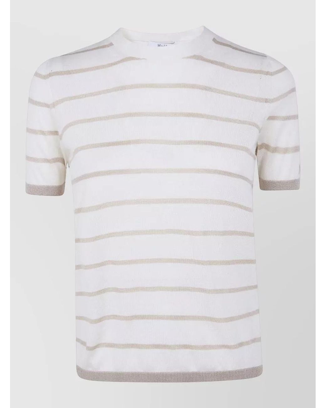 Max Mara Gray Striped Cashmere Silk Sweater