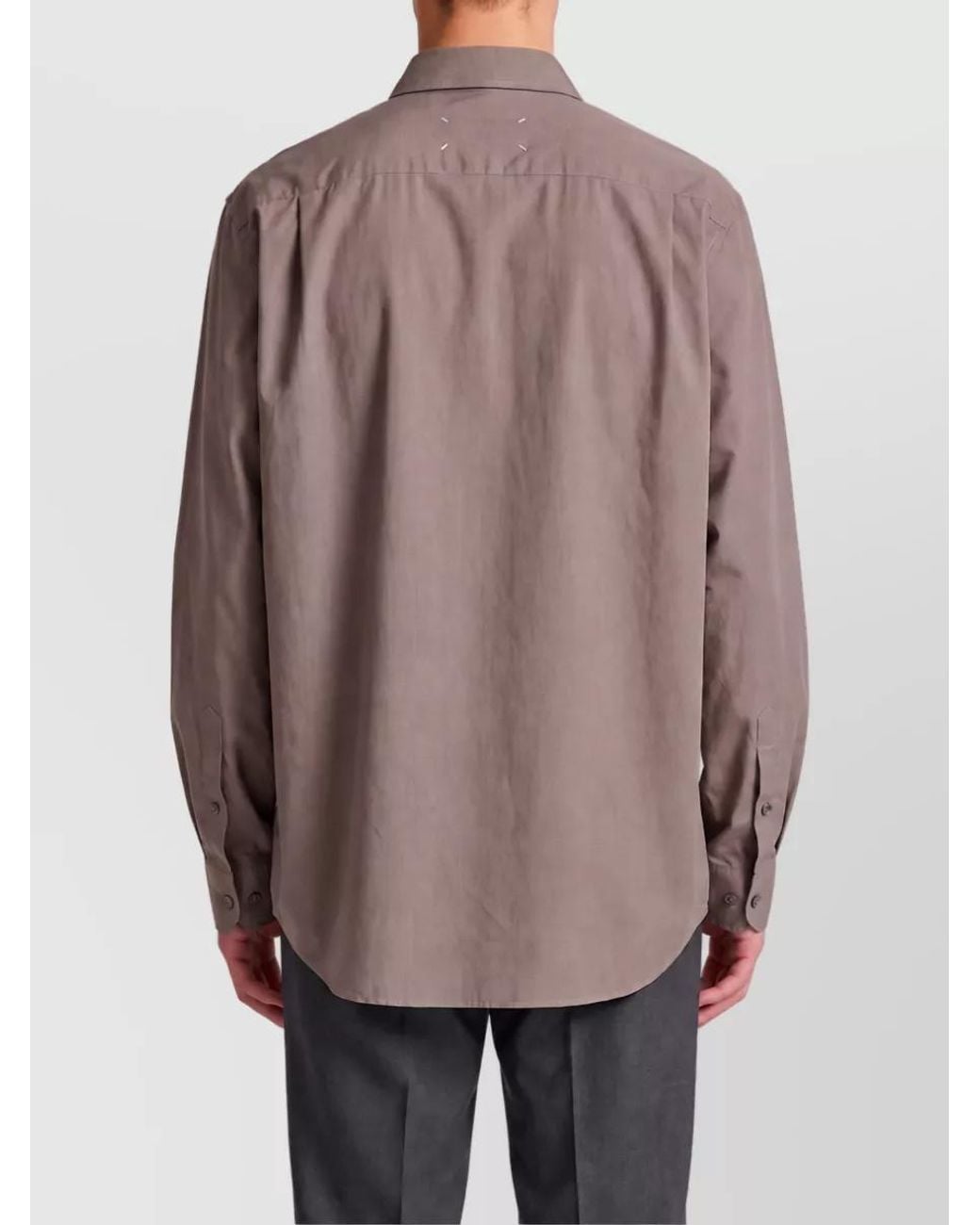 Maison Margiela Brown Cotton Regular-Fit Long-Sleeve Shirt for men