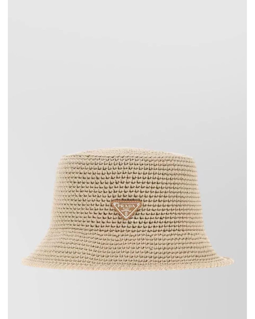 Prada Natural Crochet Bucket Hat for men