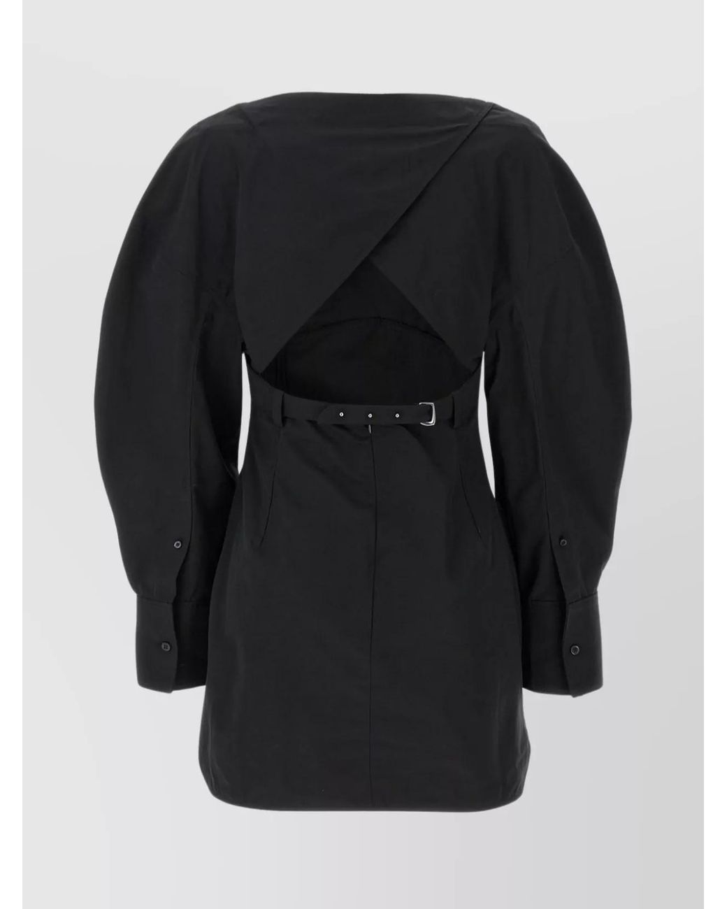 Jacquemus Black Cotton Belted Cutout Mini Dress