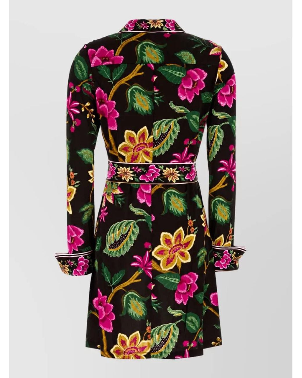 Diane von Furstenberg Multicolor Printed Jersey Shirt Midi Dress