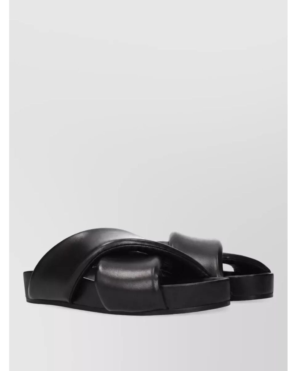 Jil Sander Black Leather Slides for men