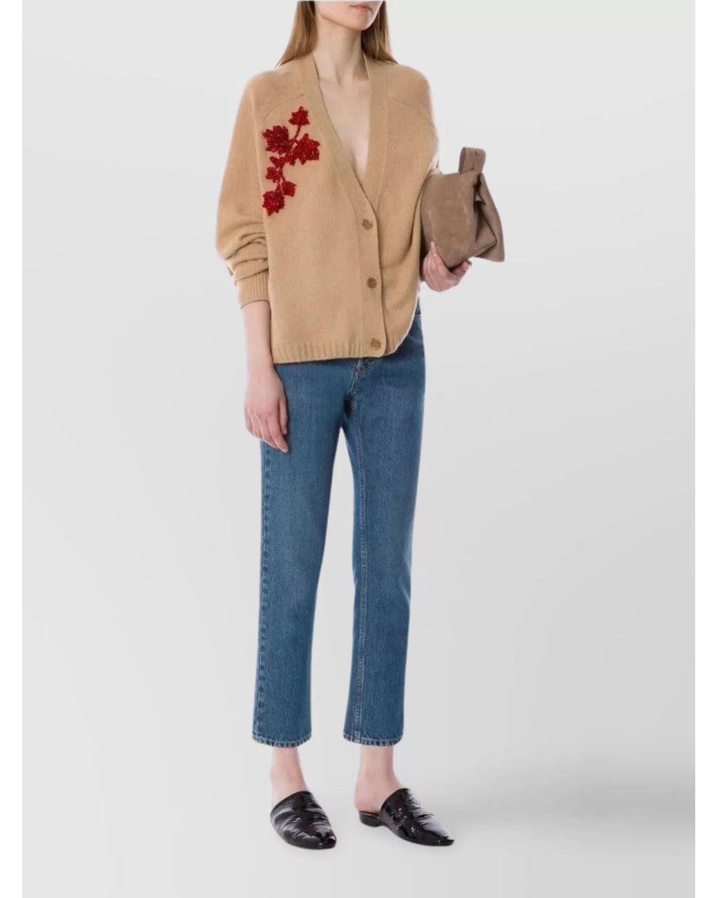 Alberta Ferretti Blue Cashmere Wool Cardigan