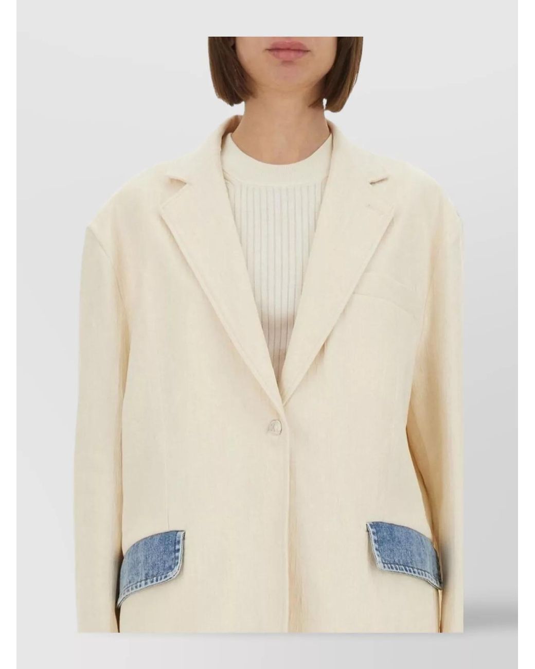 Moschino Natural Relaxed-Fit Blazer