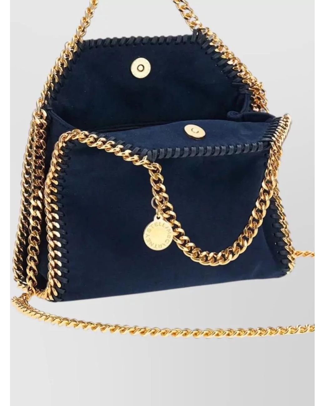Stella McCartney Blue Falabella Tiny Alter Suede Cross-Body Bag