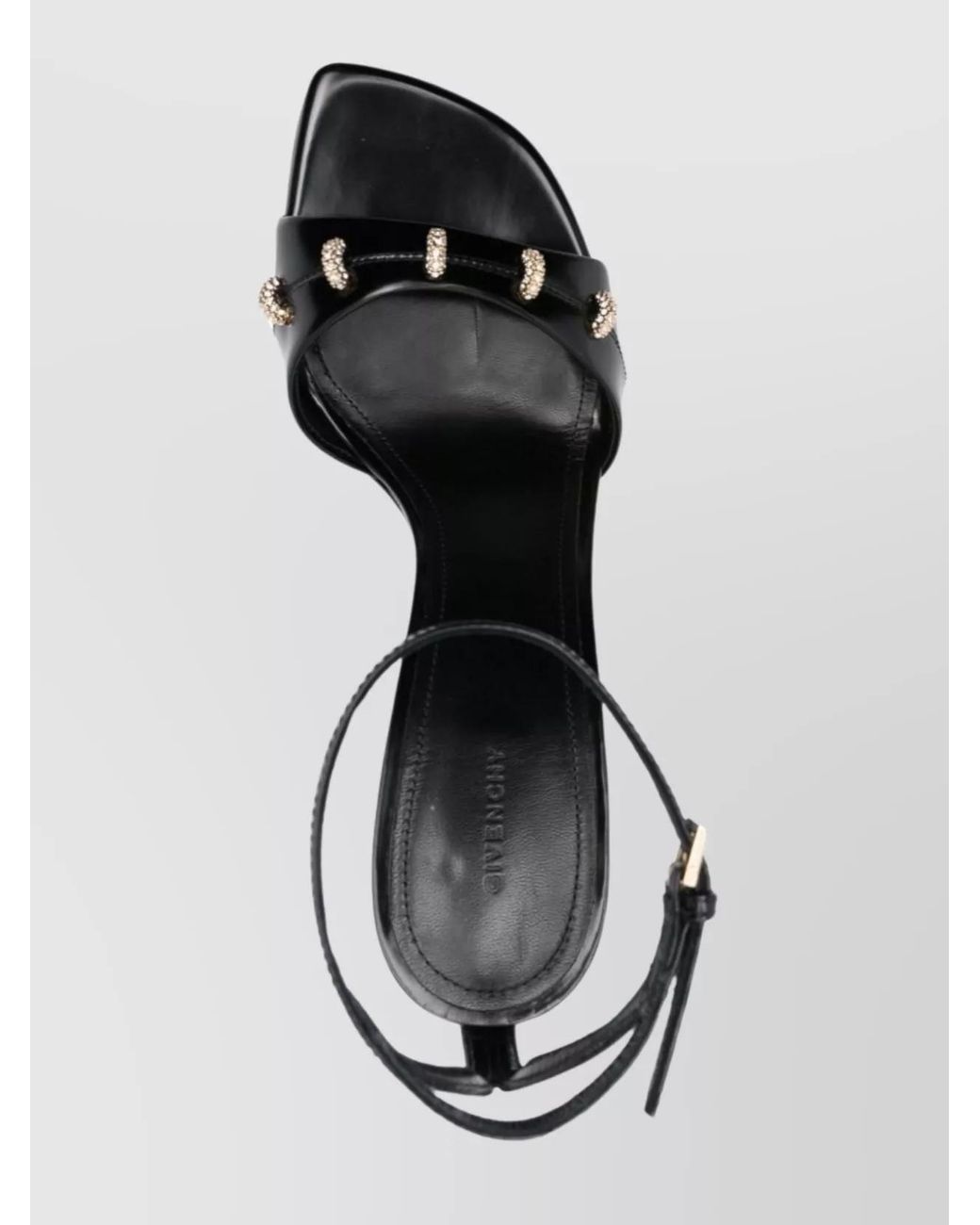 Givenchy Black Leather Crystal Embellished Sandals