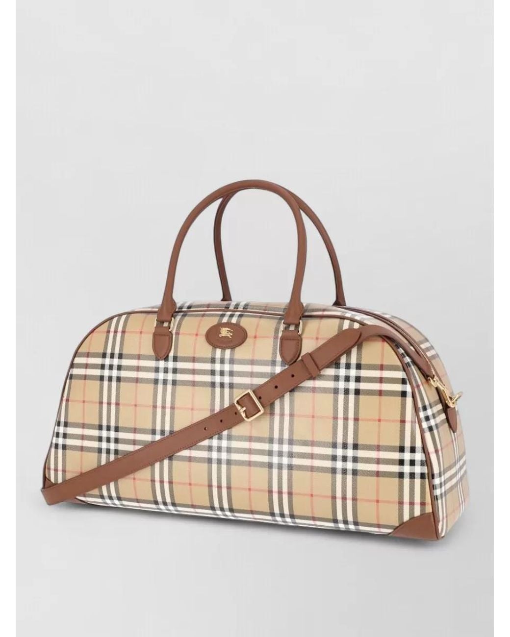 Burberry Metallic Cotton Check Travel Bag for men