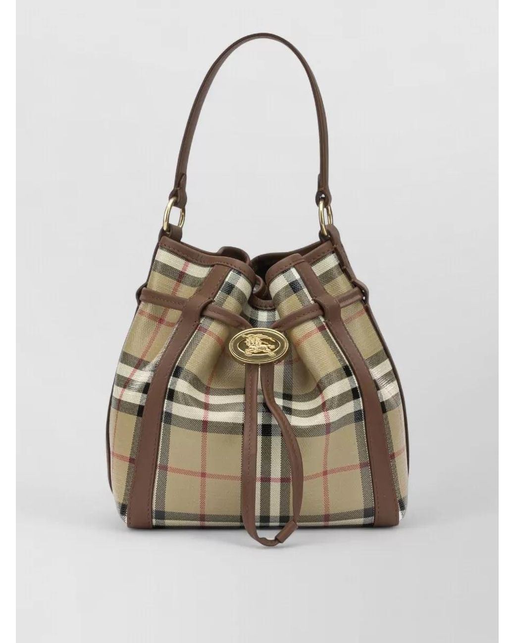 Burberry Multicolor Check Small Canvas Bucket Bag