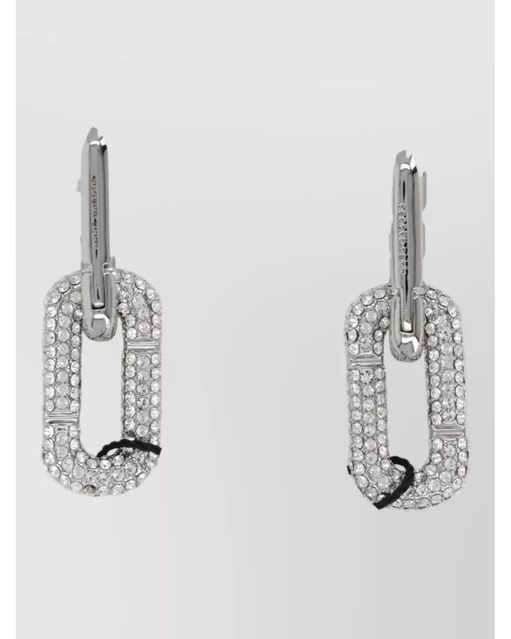 Marc Jacobs White Crystal-Embellished Drop Earrings