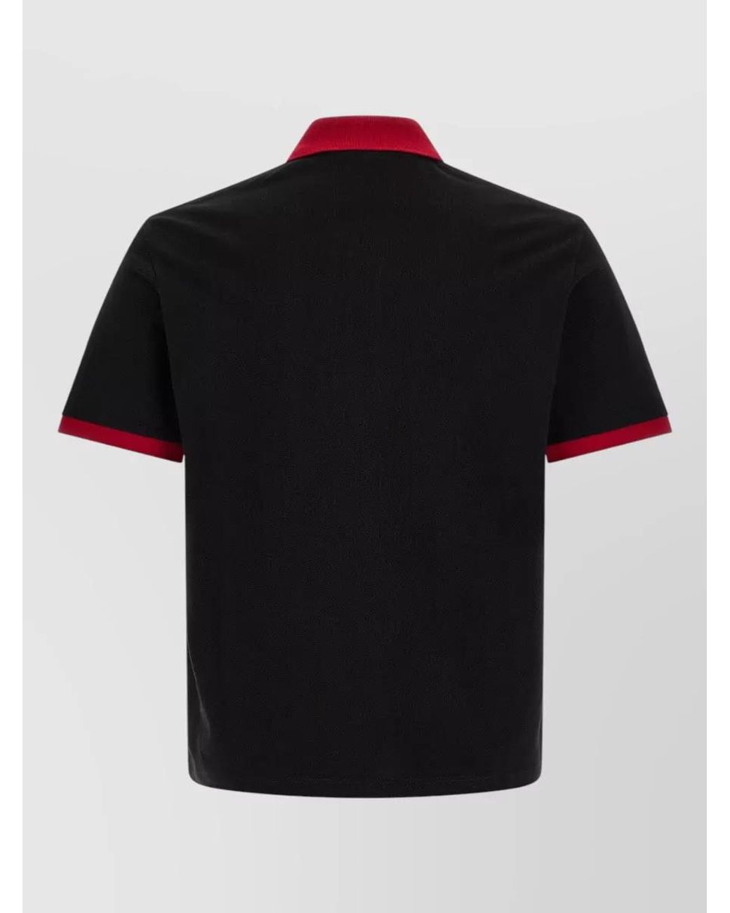 Versace Black Cotton Piqué Short-Sleeve Polo Shirt for men