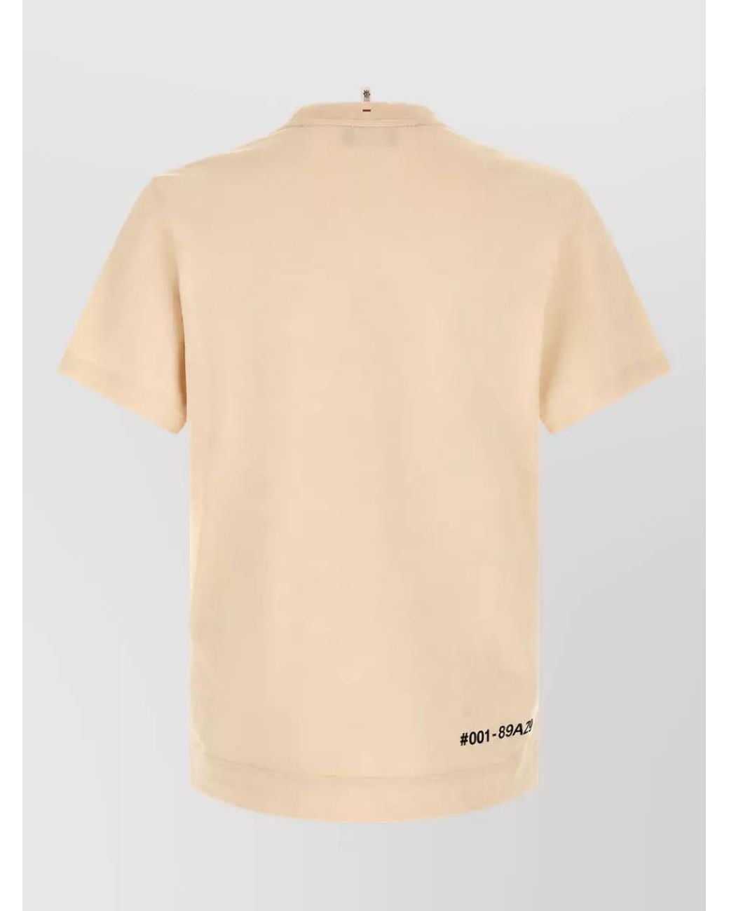 Moncler Natural Cotton Logo Print Short Sleeve T-Shirt for men