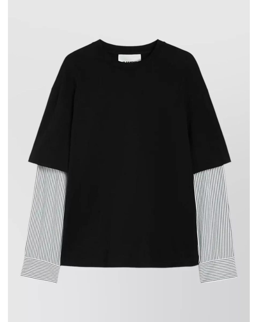 Jil Sander Black Cotton Crewneck Long-Sleeve T-Shirt for men