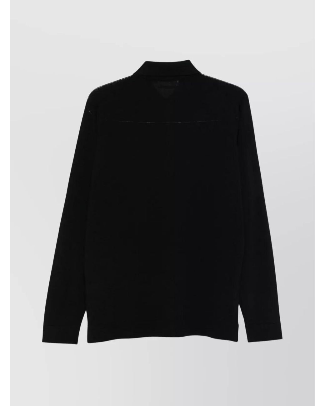 Lardini Black Virgin Wool Long-Sleeve Cardigan for men