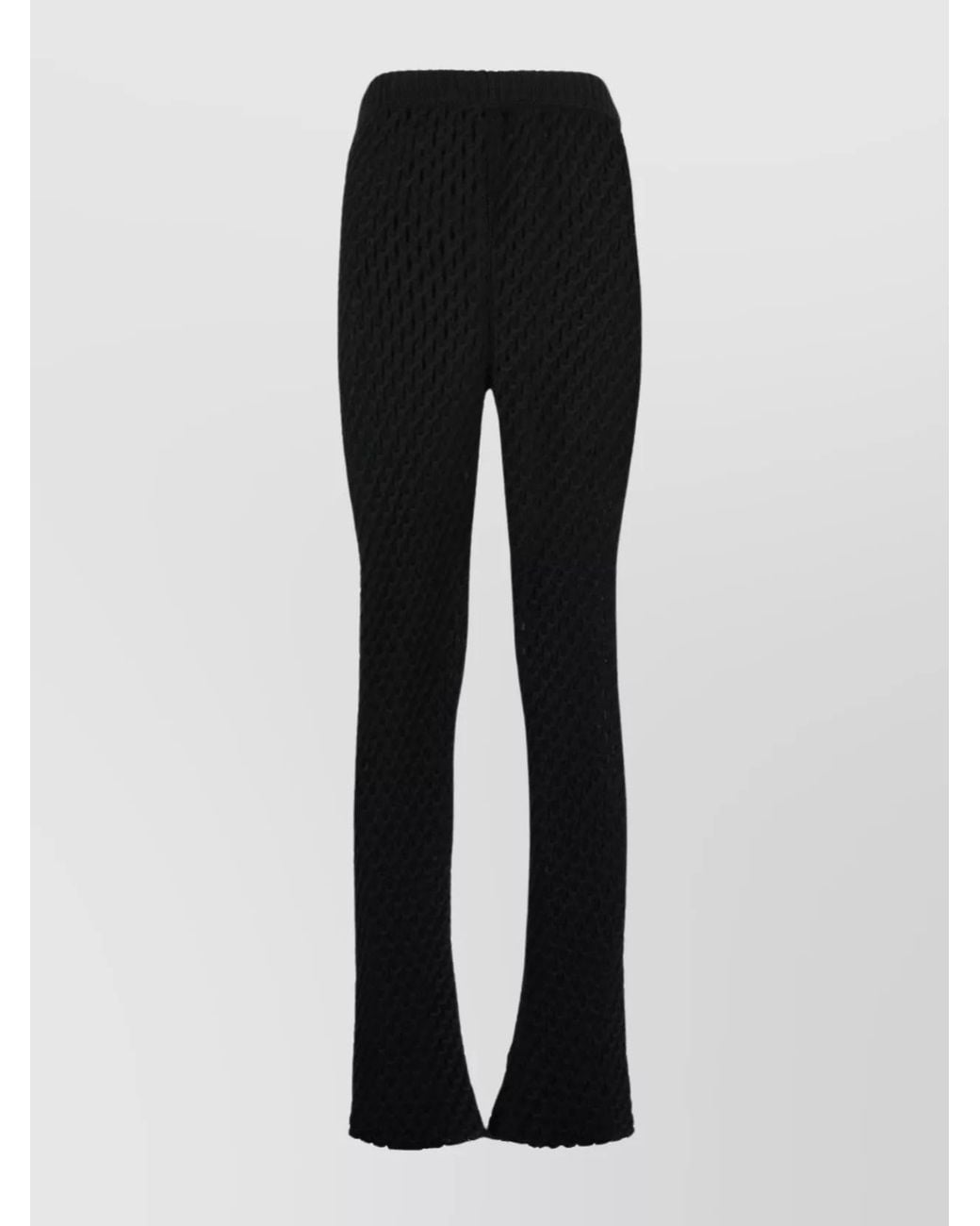 Alanui Black Flared Knit Track Pants