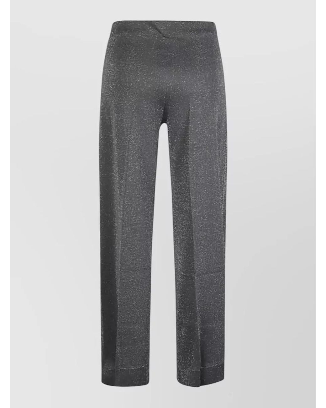 Circus Hotel Gray Viscose Wide-Leg Trousers